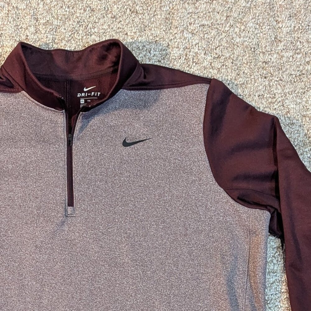 Nike Dri-FIT Men's Half-Zip Sweater - Maroon/Heather